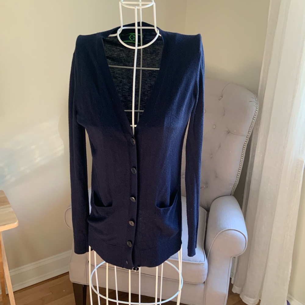 C Wonder navy cardigan.